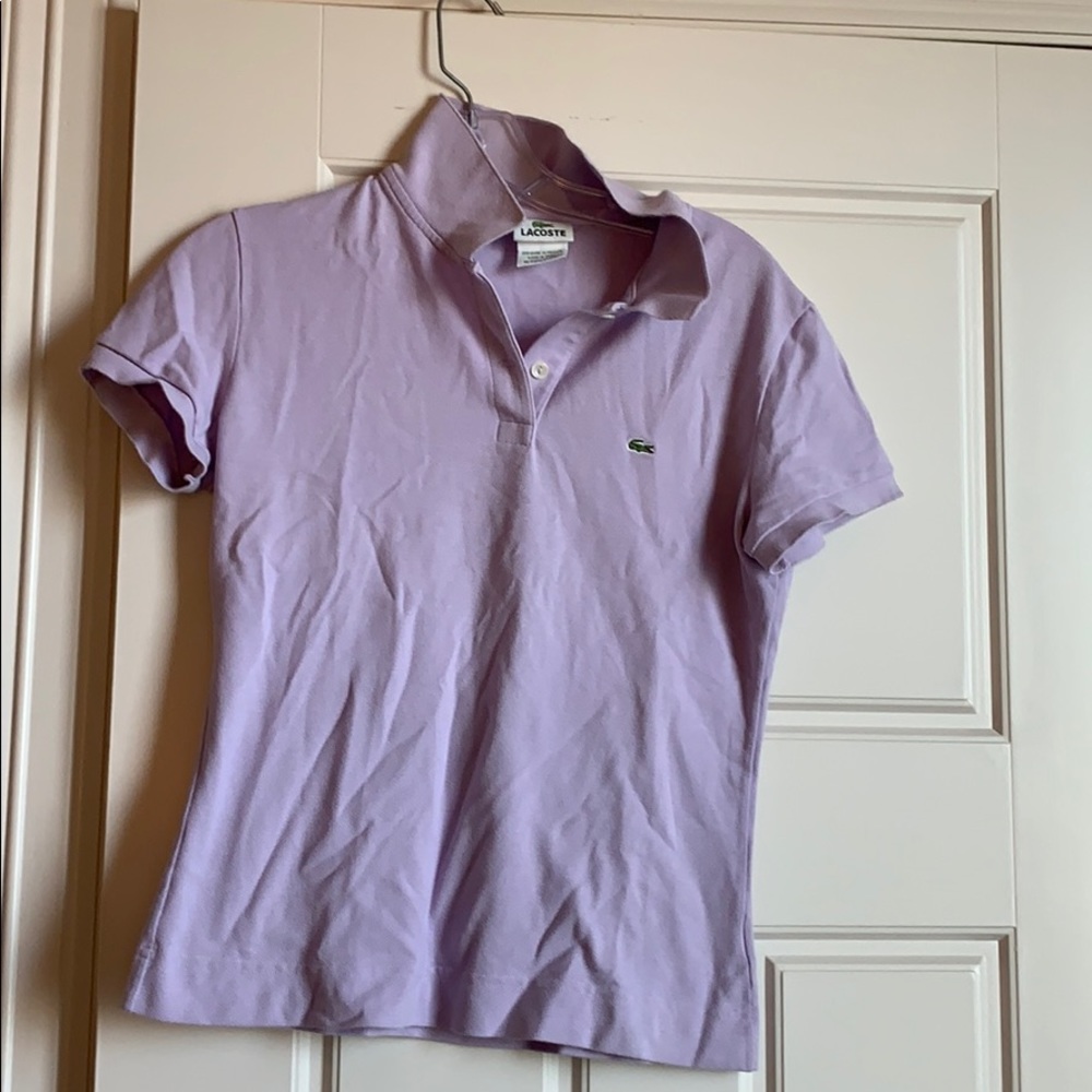 Lacoste lavender polo shirt. Worn twice.